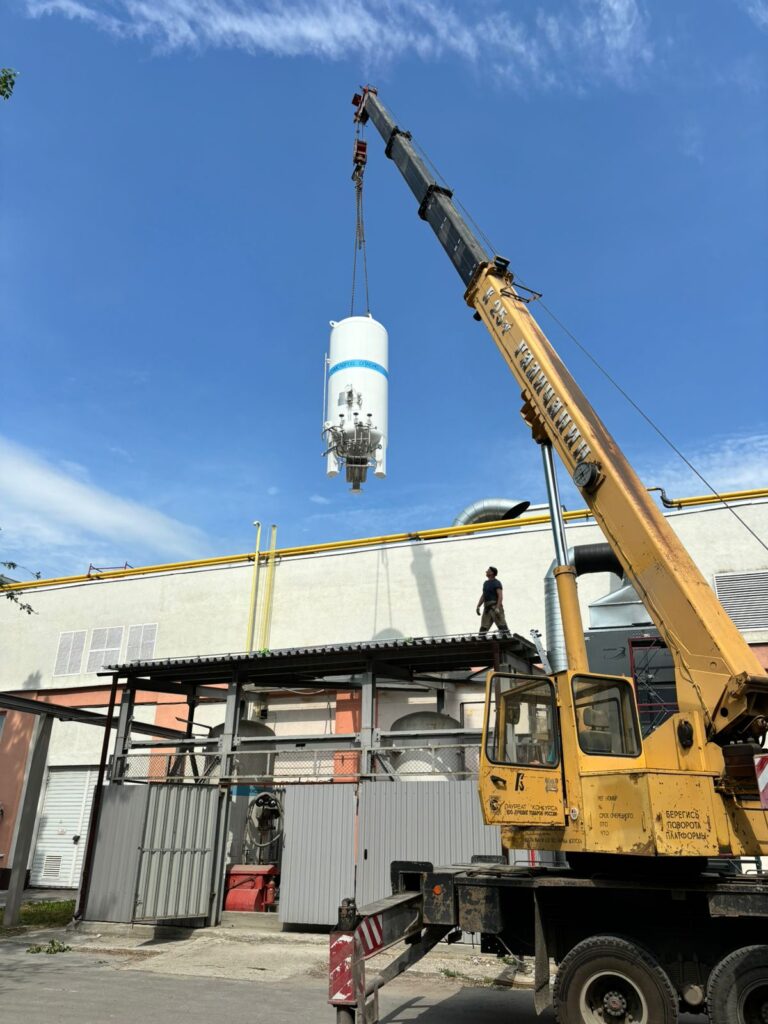 монтаж кислородного криогенного газификатора ГХК 3