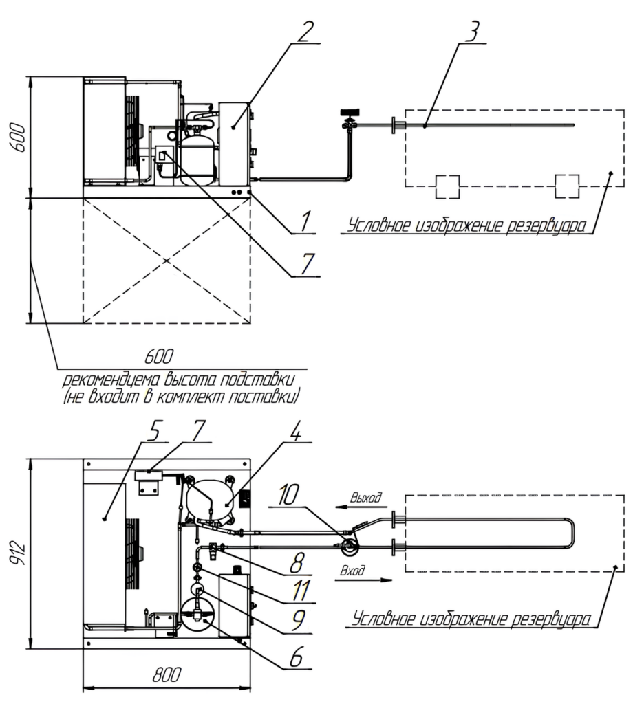 схема АПД 22,5 с внутренним теплообменником