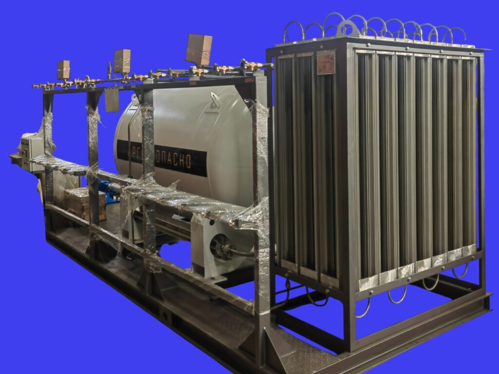 монтаж газификационной установки 2 м3 для заправки баллонов аргоном